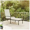 vidaXL Chaise longue avec repose-pied Résine tressée Marron