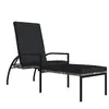 vidaXL Chaise longue avec repose-pied Résine tressée Gris