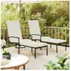 vidaXL Chaises longues avec repose-pied 2 pcs Résine tressée Marron
