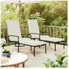 vidaXL Chaises longues avec repose-pied 2 pcs Résine tressée Noir