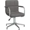 vidaXL Vidaxl Chaise Pivotante De Salle À Manger Gris Foncé Tissu