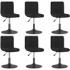 vidaXL Vidaxl Chaises Pivotantes De Salle À Manger 6 Pcs Noir Velours