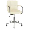 vidaXL Vidaxl Chaise Pivotante De Salle À Manger Crème Tissu