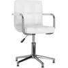 vidaXL Chaise pivotante de salle à manger Blanc Similicuir
