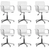 vidaXL Chaises à manger pivotantes lot de 6 blanc similicuir