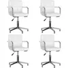 vidaXL Chaises pivotantes à manger lot de 4 blanc similicuir