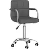 vidaXL Vidaxl Chaise Pivotante De Salle À Manger Gris Foncé Tissu
