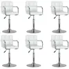 vidaXL Chaises pivotantes à manger lot de 6 blanc similicuir