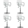 vidaXL Chaises pivotantes à manger lot de 4 blanc similicuir