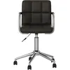 vidaXL Chaise pivotante de salle à manger Noir Similicuir