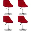 VIDAXL Chaises à dîner pivotantes 4 pcs Rouge bordeaux Velours