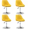 vidaXL Chaises pivotantes à manger lot de 4 jaune moutarde velours