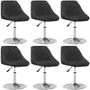 vidaXL Chaises pivotantes à manger lot de 6 Noir Velours