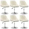 vidaXL Chaises pivotantes à manger lot de 6 Crème Velours