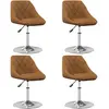 vidaXL Chaises à manger pivotantes lot de 4 Marron Velours