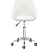 vidaXL Chaise pivotante de salle à manger Blanc Similicuir