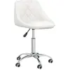 vidaXL Chaises pivotantes à manger lot de 6 blanc similicuir