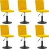 Chaises à manger pivotantes lot de 6 jaune moutarde velours vidaXL