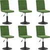 vidaXL Vidaxl Chaises Pivotantes À Manger Lot De 6 Vert Foncé Velours