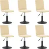 Vidaxl - Chaises pivotantes à manger lot de 6 crème velours Crème
