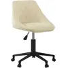 VIDAXL Chaise pivotante de salle à manger Crème Velours