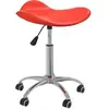 vidaXL Chaise pivotante à manger Rouge Similicuir