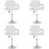 vidaXL Chaises pivotantes à manger lot de 4 Blanc Similicuir