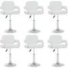vidaXL Chaises pivotantes à manger lot de 6 blanc similicuir