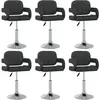 vidaXL Chaises pivotantes à manger lot de 6 noir similicuir