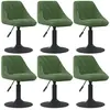 vidaXL Chaises pivotantes à manger lot de 6 vert foncé velours