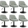 vidaXL Chaises pivotantes à manger lot de 6 gris clair velours