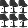 vidaXL Chaises pivotantes à manger lot de 6 noir velours