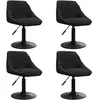 vidaXL Vidaxl Chaises Pivotantes De Salle À Manger 4 Pcs Noir Velours