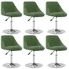 vidaXL Chaises pivotantes à manger lot de 6 Vert foncé Velours