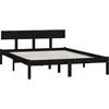 vidaXL Cadre de lit Noir Bois de pin massif 140x190 cm