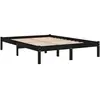 vidaXL Cadre de lit Noir Bois de pin massif 140x190 cm