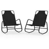 vidaXL Chaises longues à bascule 2 pcs Noir Acier et textilène