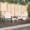 vidaXL Chaises longues à bascule 2 pcs Crème Acier et textilène