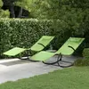 vidaXL Chaises longues à bascule 2 pcs Vert Acier et textilène