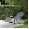 vidaXL Chaise longue à bascule gris acier et textilène