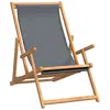 vidaXL Chaise de plage pliable Bois de teck solide Gris