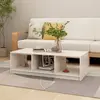 vidaXL Table basse Blanc 110x50x34 cm Bois de pin massif
