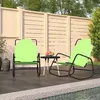 vidaXL Chaises longues à bascule 2 pcs Vert Acier et textilène