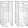 vidaXL Poteaux à panier de gabion 2 pcs 40x40x100 cm Fer