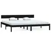 vidaXL Vidaxl Cadre De Lit Noir Bois De Pin Massif 180x200 Cm Uk Super King