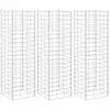 vidaXL Lits surélevés en gabion 3 pcs 30x30x100 cm Fer