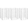 vidaXL Lits surélevés en gabion 3 pcs 30x30x50 cm Fer