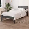vidaXL Cadre de lit Gris Bois de pin massif 100x200 cm