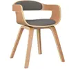 vidaXL Chaise à manger Gris clair Bois courbé et tissu