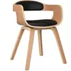 vidaXL Chaise à manger Noir Bois courbé et similicuir